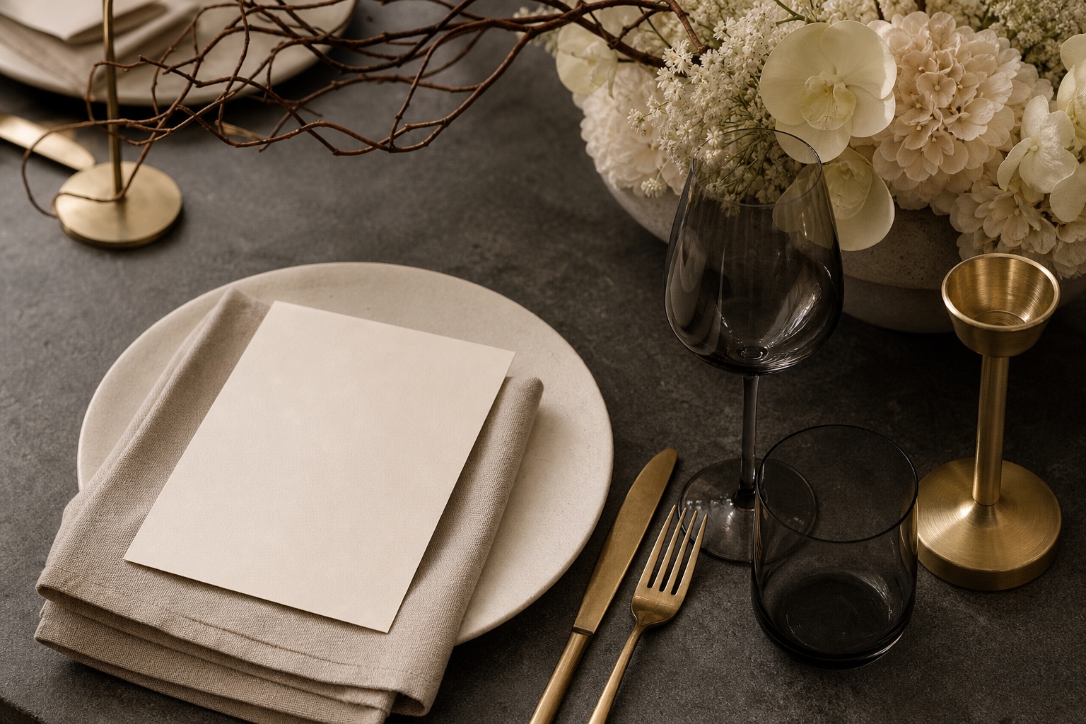 Modern Brand Dinner event design concept with no people