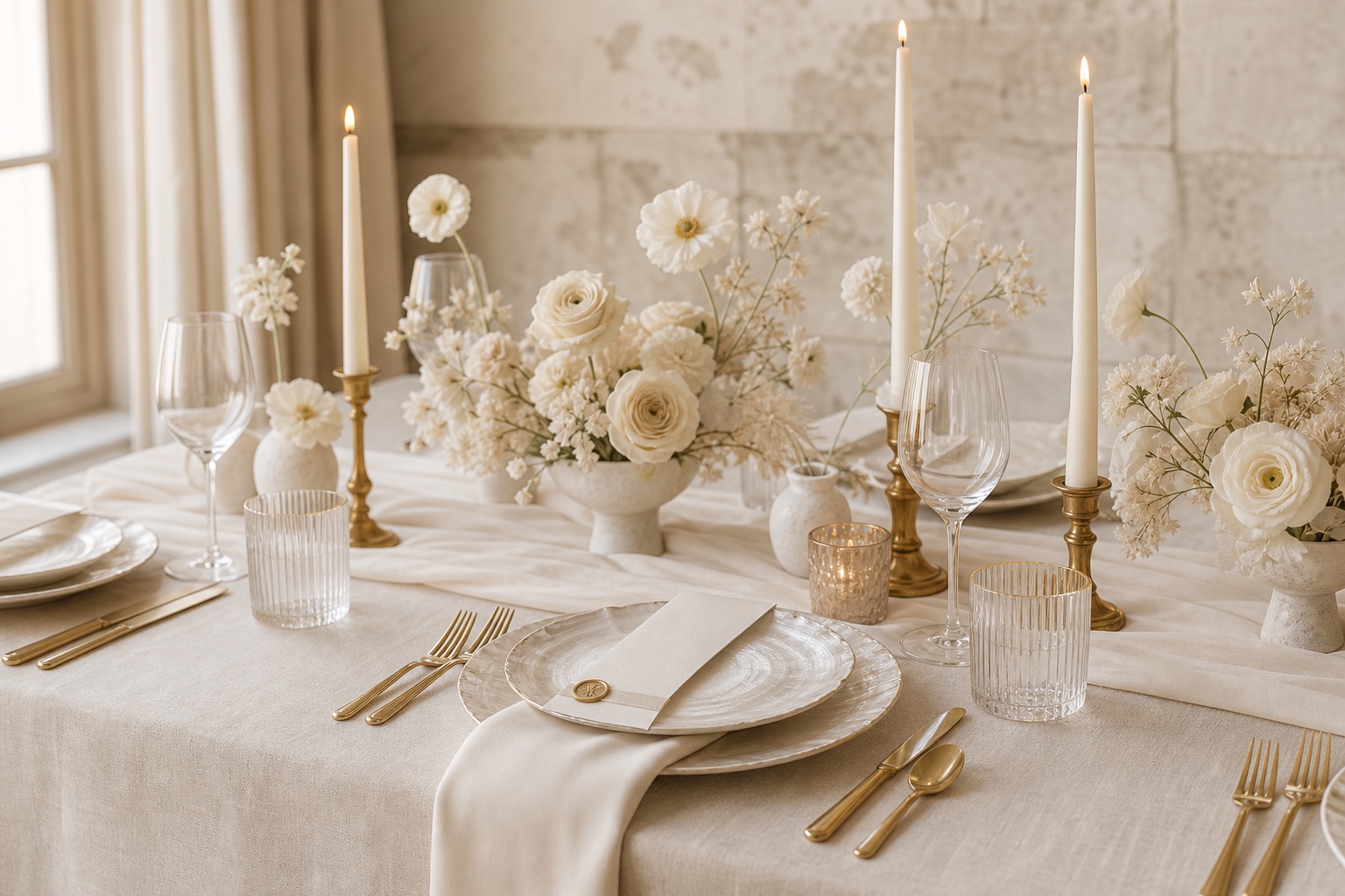 Pearl Tablescape event design concept with no people